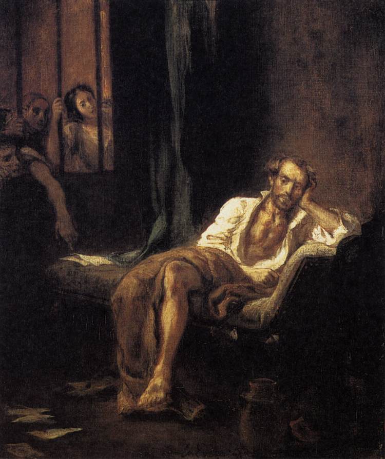 "Tasso in the Hospital of St. Anna at Ferrara" by Eugène Delacroix, 1838
